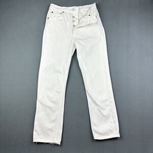 Agolde Riley Crop Jeans Womens 25 Anthropologie High Rise White Button Fly*